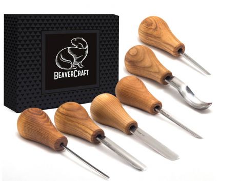 Beaver Craft SC05 "Palm Grip" -kaiverrustalttasarja (6-os.)