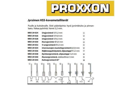 Proxxon puujyrsinterät