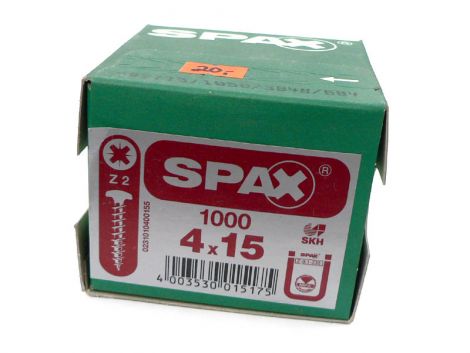  Spax puuruuvi 4x15mm KK PZ2 (1000kpl)