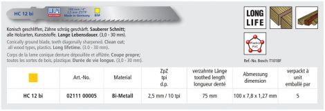 Pistosahanterä Wilpu HC-12bi (5kpl)