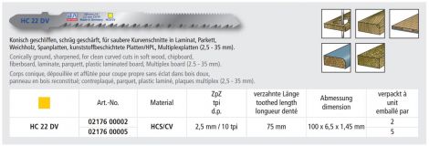 Pistosahanterä Wilpu HC-22DV (5kpl)
