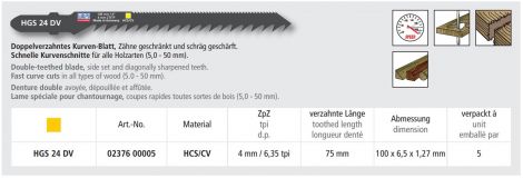 Pistosahanterä Wilpu HGS-24DV (5kpl)