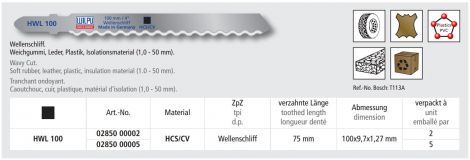 Pistosahanterä Wilpu HWL-100 Messer (5kpl)