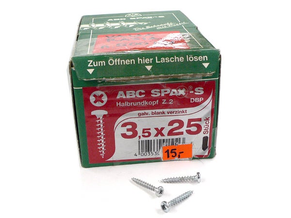 Spax puuruuvi 3,5x25mm KK PZ2 (n. 500kpl)