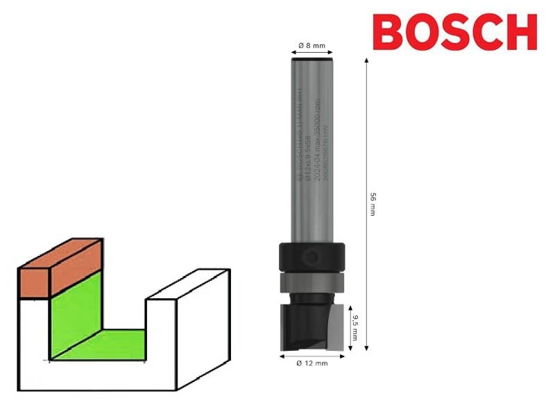 Bosch kopiojyrsin 12x9,5mm (varsi 8mm)